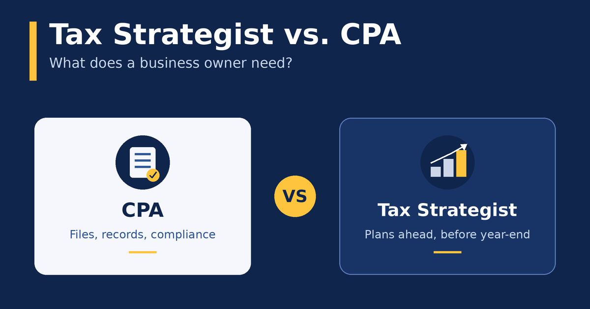 Tax Strategist vs. CPA: What Does a Business Owner Need?